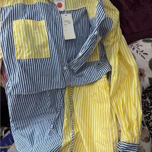 Daisy Blue & Yellow Striped Button-Up Shirt